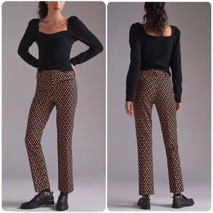 Anthropologie Essential Collection Kick Flare Trouser Pants | Black Multi | 0